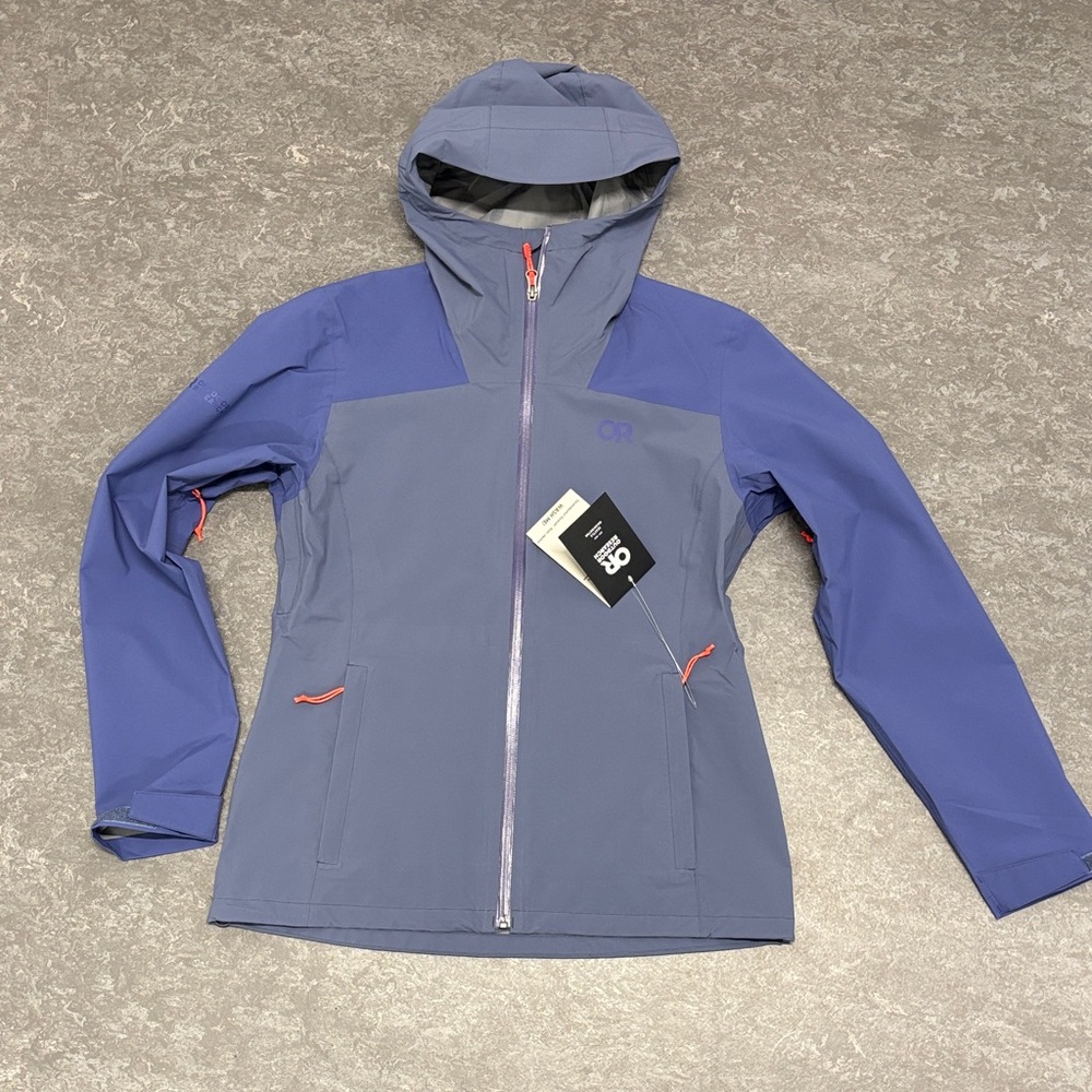Last chance! OR Women's stratoburst stretch rain jacket summit/galactic small